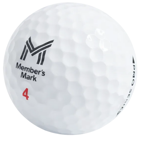 White golf ball with 'Member's Mark' logo on a white background