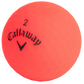 red golf ball with Callaway logo on a white background