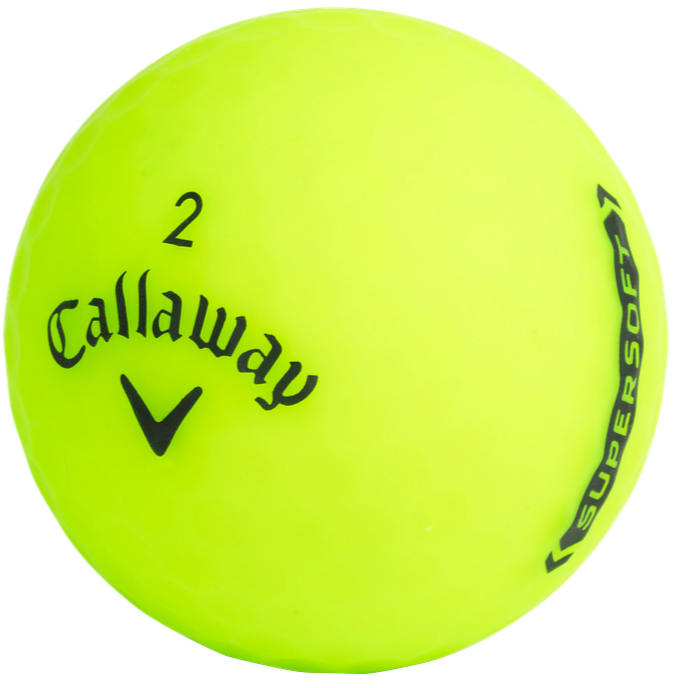 green golf ball with Callaway branding on a white background