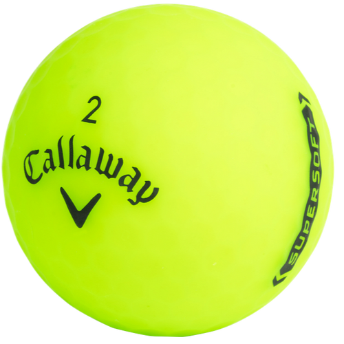 green golf ball with Callaway branding on a white background