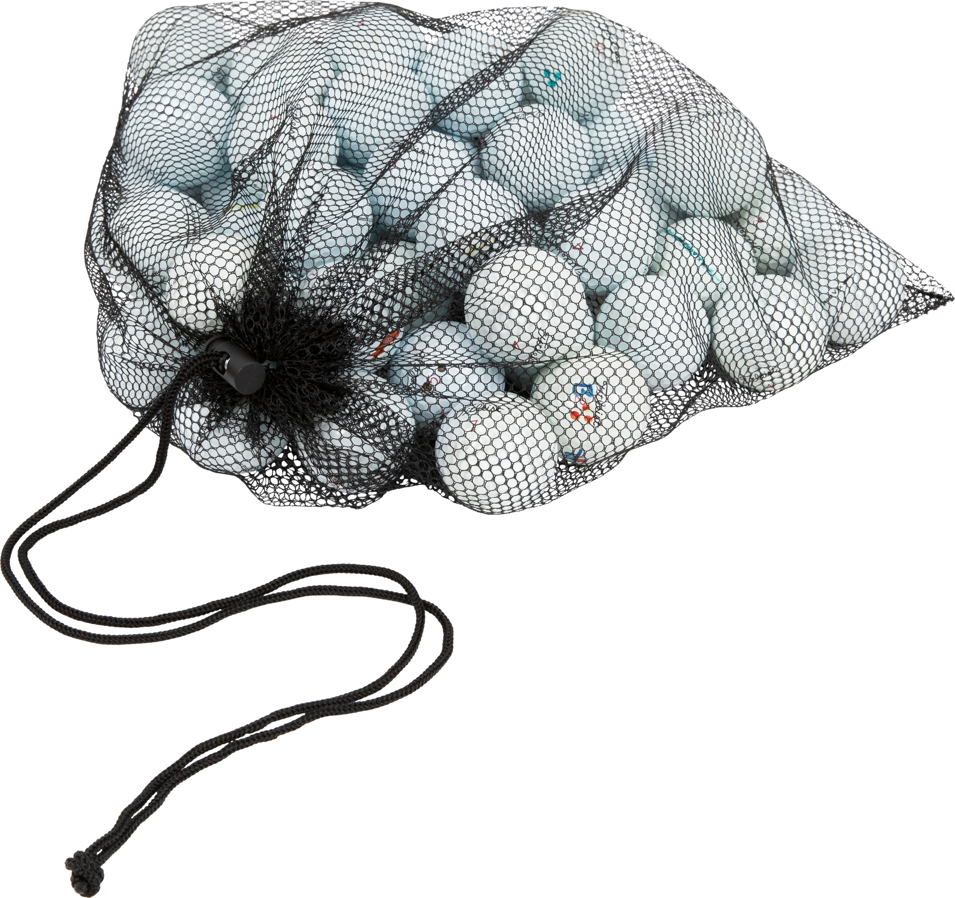 recycled titleist prov1x golf balls in black mesh bag
