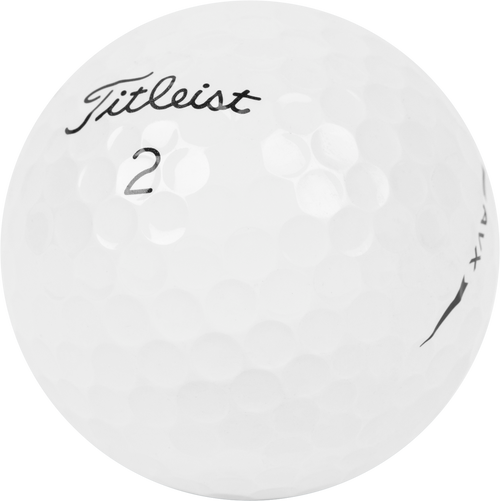 close up of titleist avx golf ball