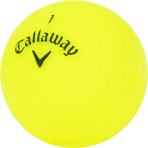close up of yellow callaway golf ball