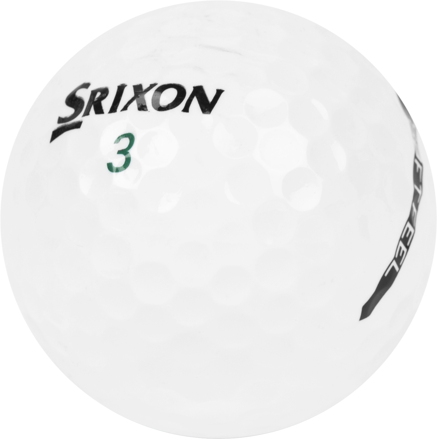 close up of the srixon soft feel golf ball