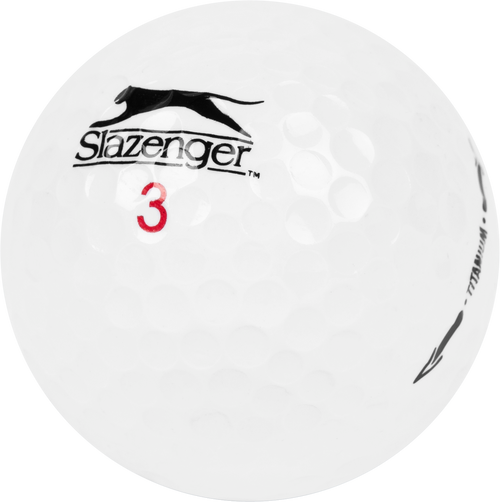 close up of slazenger golf ball