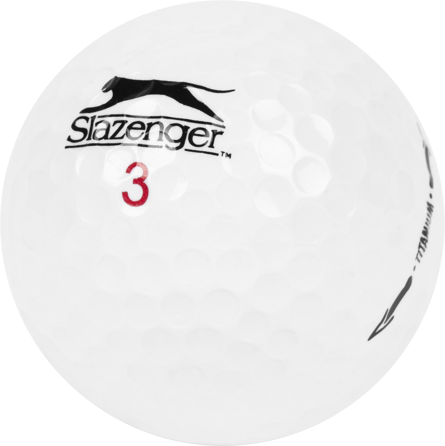 close up of slazenger golf ball