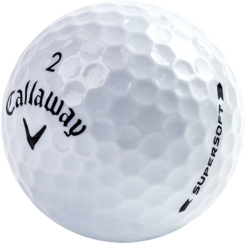close up of the callaway supersoft golf ball