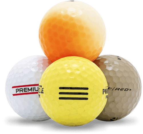 Close up of 4 Shag Golf Balls