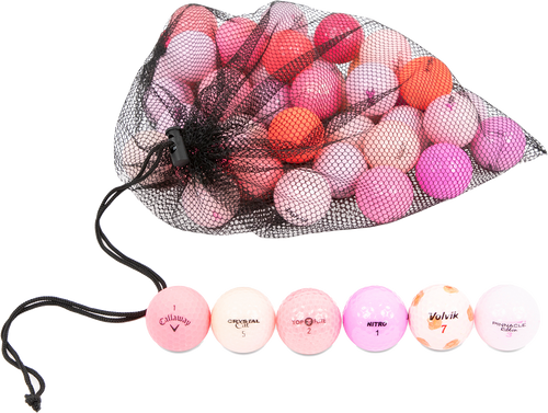 48 Pink Color Golf Ball Mesh Bag Mix