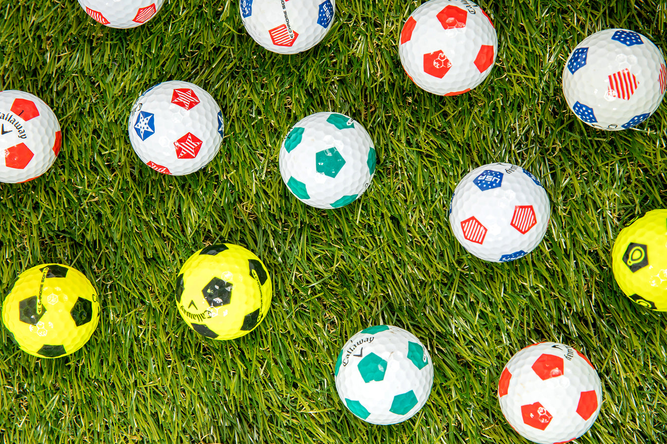 Recycled Callaway Soccer Golf Balls in Mesh Bag Clean Green Golf Balls