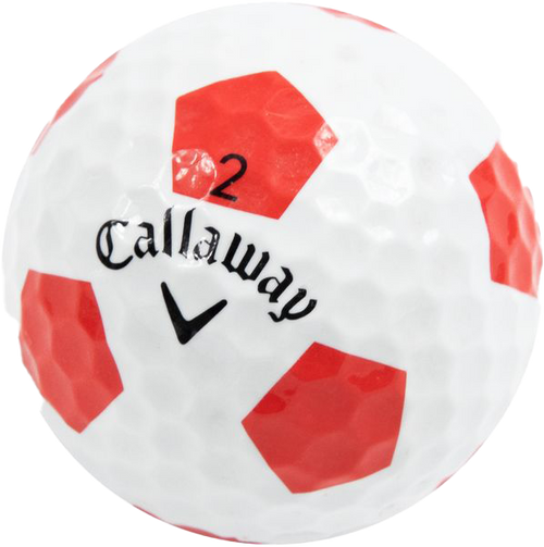 close up of the callaway truvis soccer ball red