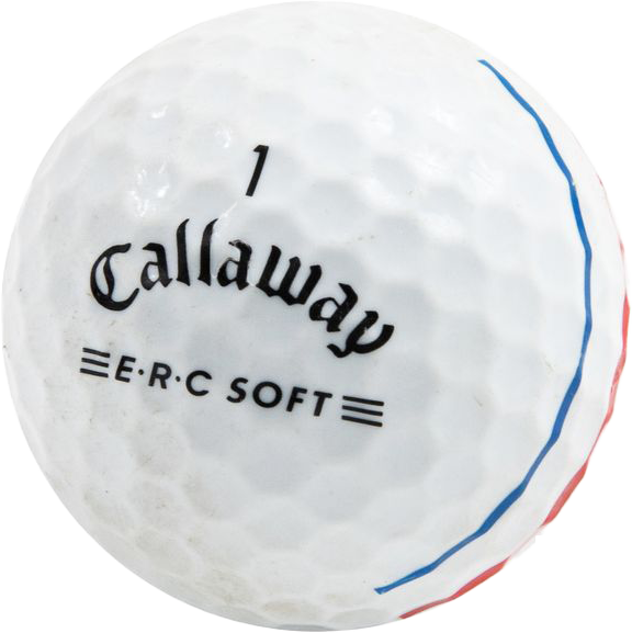 close up of callaway erc soft golf ball