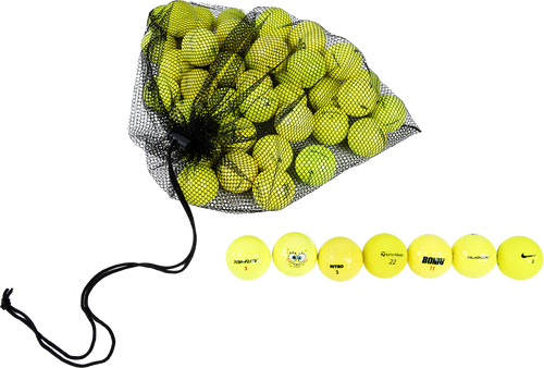 48 Yellow Golf Ball Mesh Bag Mix